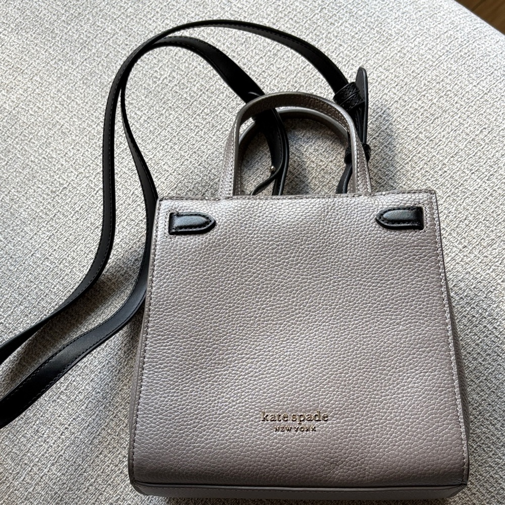 Kate Spade Taupe and Black Crossbody Bag